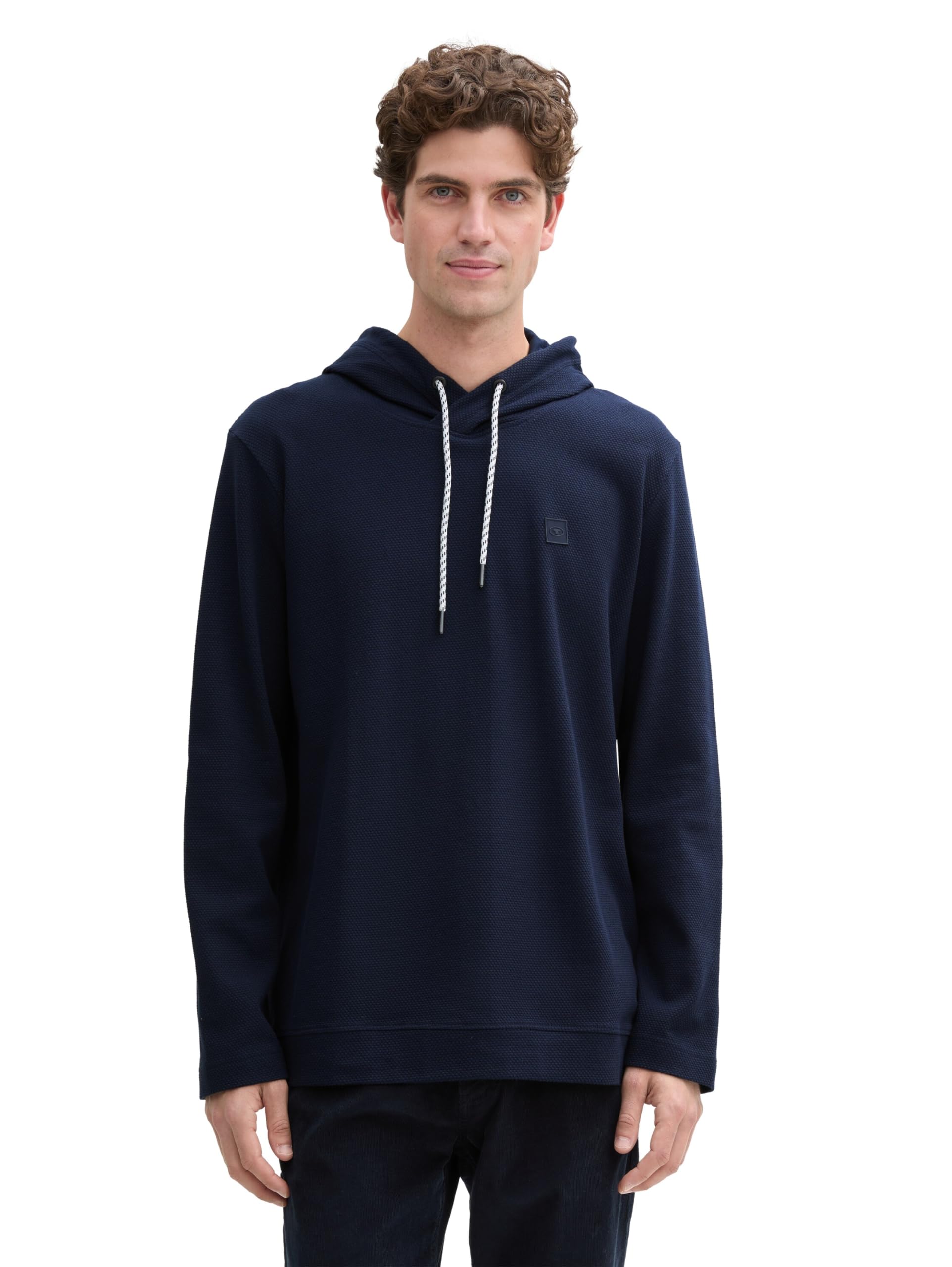 TOM TAILOR Men's Long-Sleeved Shirt with Hood