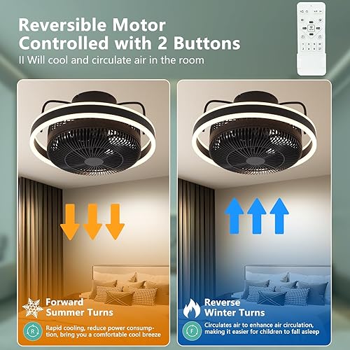 Miniatura 3 de Ventiladores de techo con luces, ventilador de techo oscilante giratorio de 360, modernos ventiladores de techo LED regulables con control remoto