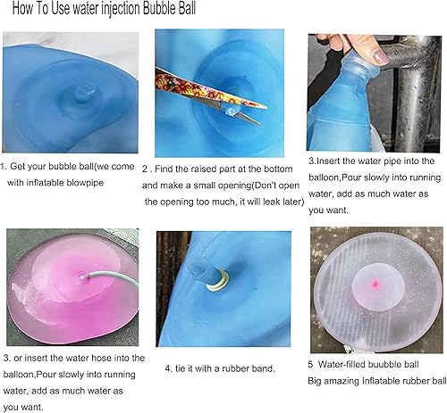 Miniatura 5 de Juguete de bola de burbujas de 47 pulgadas para adultos y niños, bola de agua inflable para playa, jardín, bola de goma suave, fiesta al aire libre,