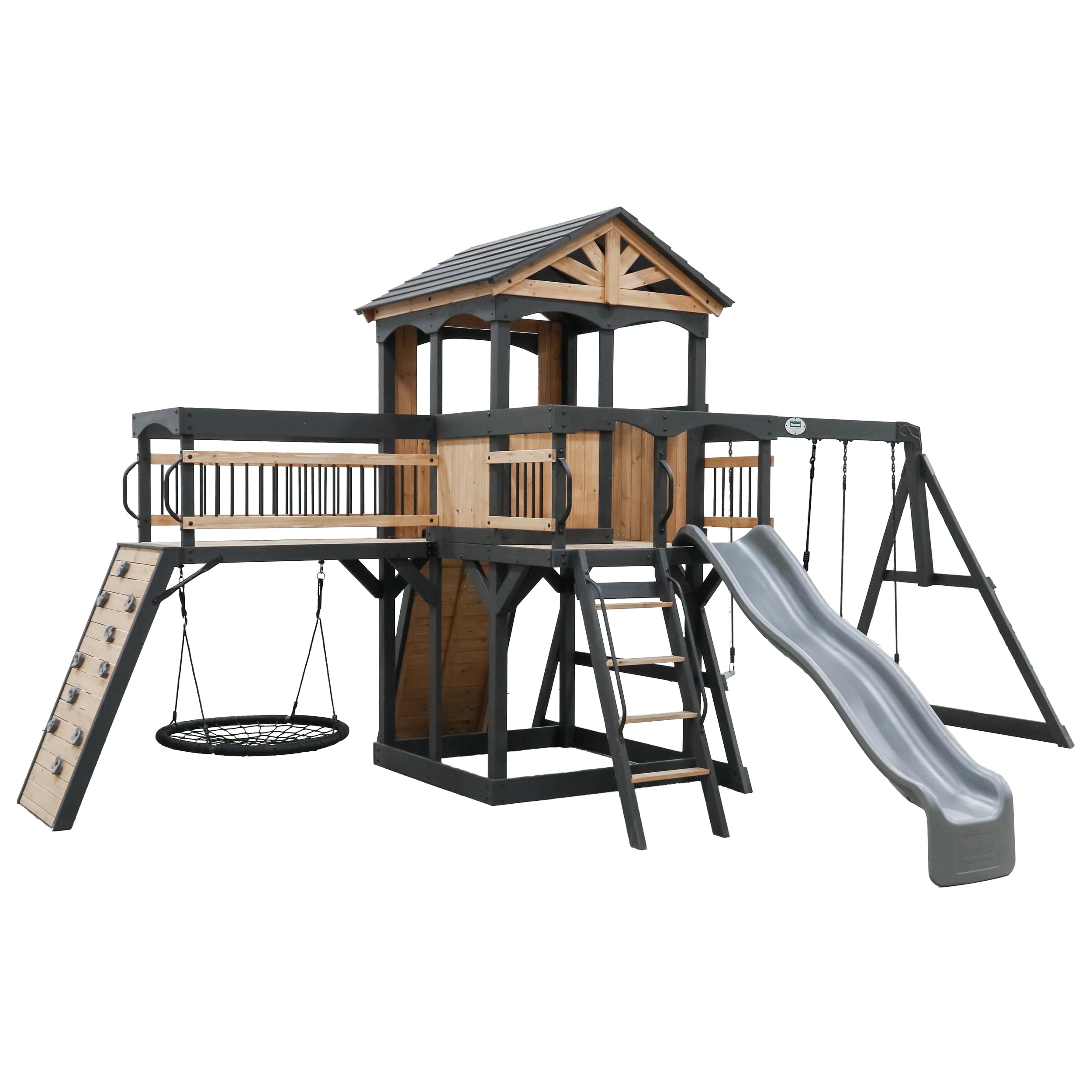 Backyard Discovery Timber Crossing All Cedar Wooden Swing Set