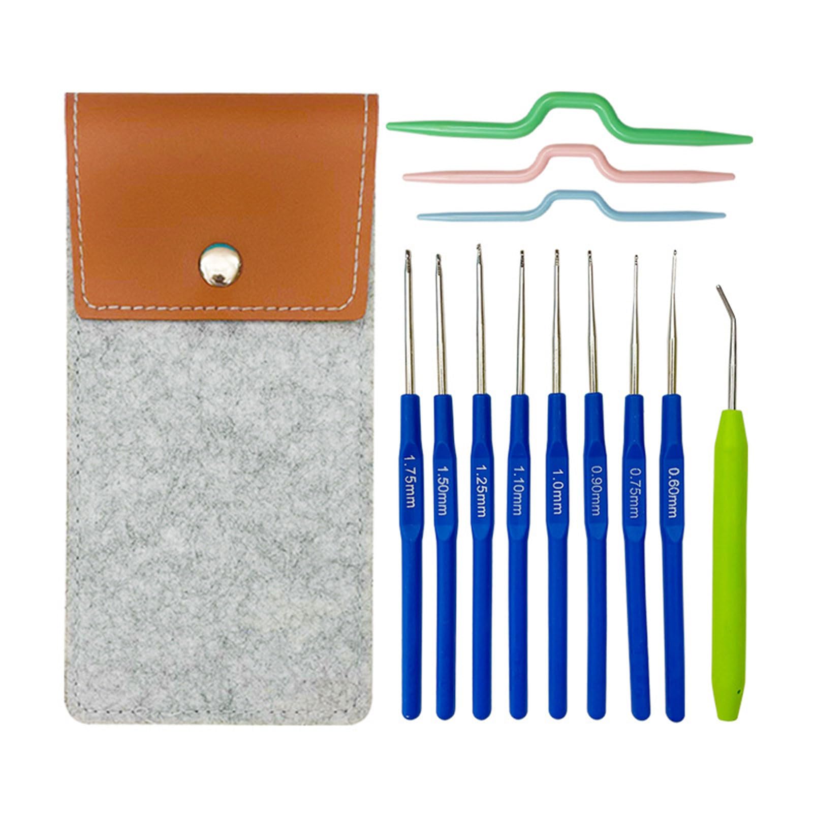 Buxuaaaa 13pcs Crochet Hook Set Crochet Needle for Beginner Crocheting Ergonomic Handle Hooks for Hands Weave Hooks Set