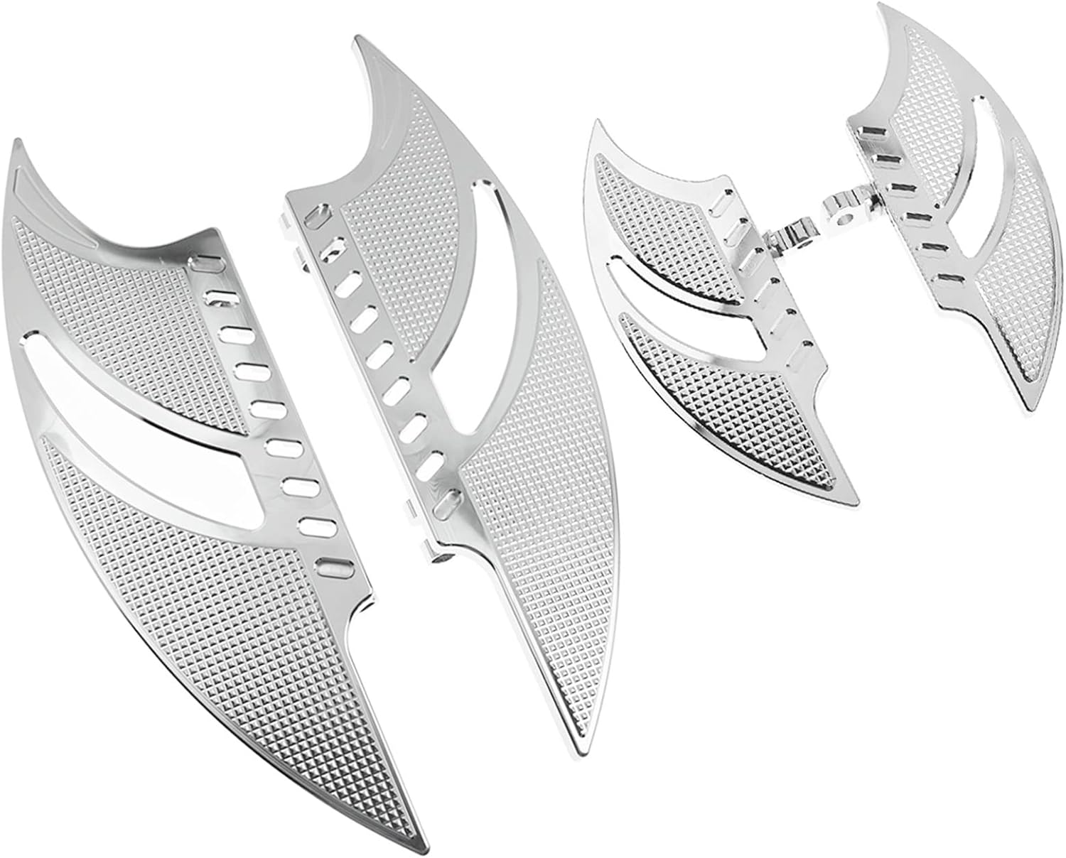 HCmotorku Motorcycle Floorboards Set Driver Passenger Footboards Front Rear Foot