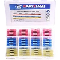 Vista 14 de Kit de 220 conectores de cable termorretráctil, terminales de anillo eléctrico con aislamiento impermeable, conectores a tope termorretráctiles
