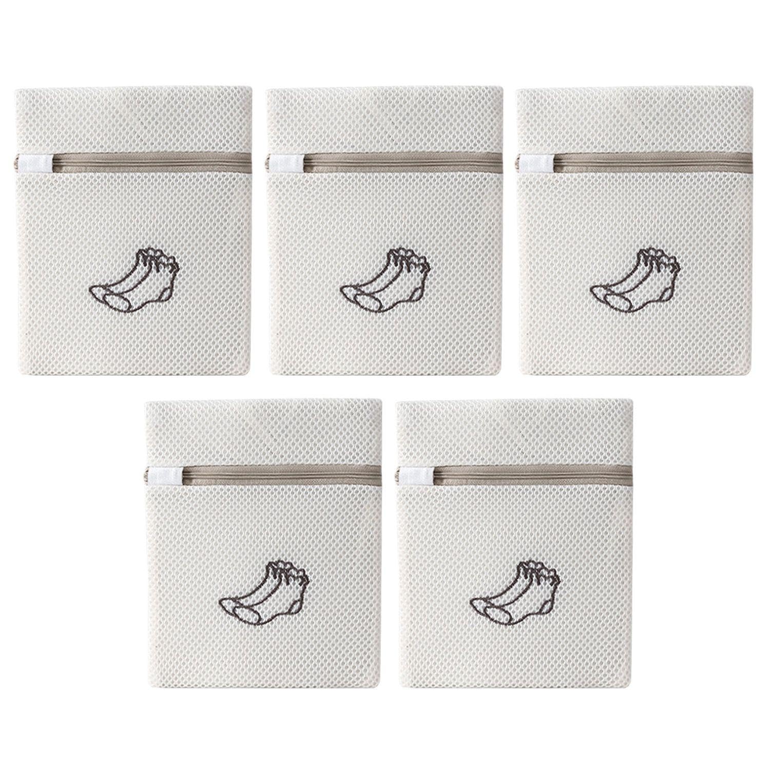ffdhwu 5 pieces sock washing bag, anti-deformation sock washing bag, sock washing protective bag, mesh sock washing bag, washing machine accessories