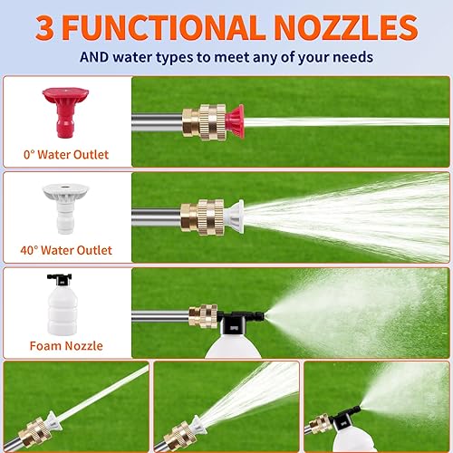 Miniatura 7 de Lavadora a presión portátil alimentada por batería, lavadora eléctrica inalámbrica para automóvil, 2 baterías Hidrolavadora Inalambrica de mano con