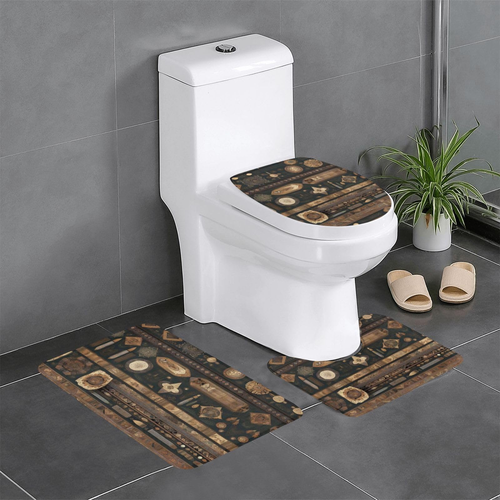 Set di 3 tappetini da bagno a forma di porcellino d'India, con