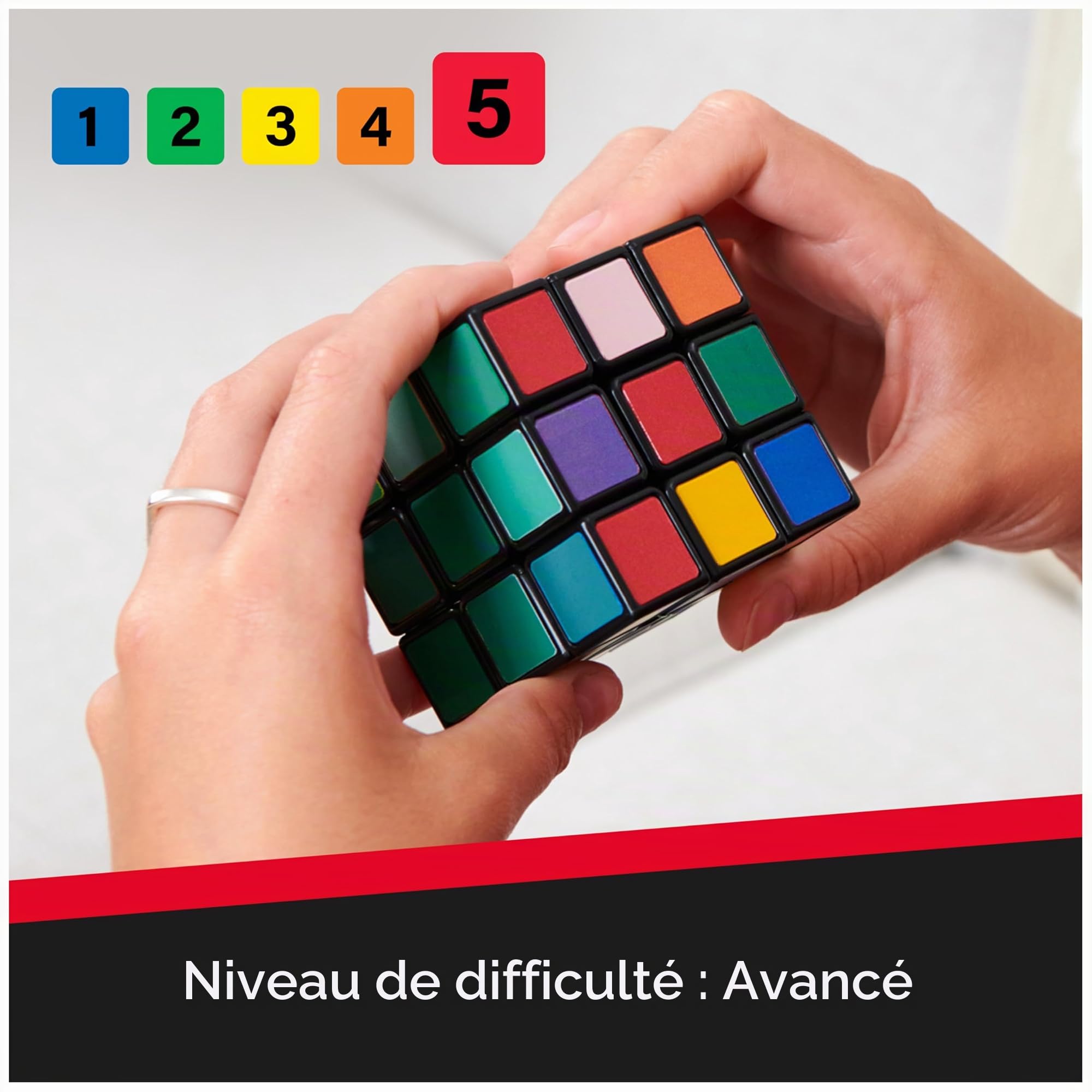 Rubik's Cube, Cube Impossible, Puzzle avancé de Correspondance des Couleurs, l'original 3x3 Rubik, Jouet Anti-Stress, Stimulant Casse-tête et Puzzle sensoriel pour Adultes, Adolescents et