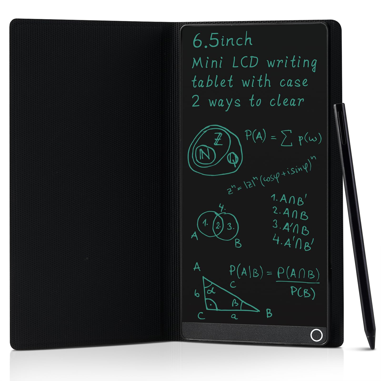 LCD Writing Tablet for Adults: 6.5 Inch Drawing Board with PU Leather Case