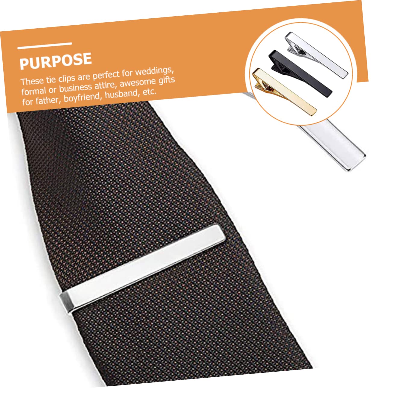 LIFKOME 3pezzi Clip Per Cravatta Fermacravatta Accessorio Per Camicia Per Matrimonio e Leggero e Facile Usare