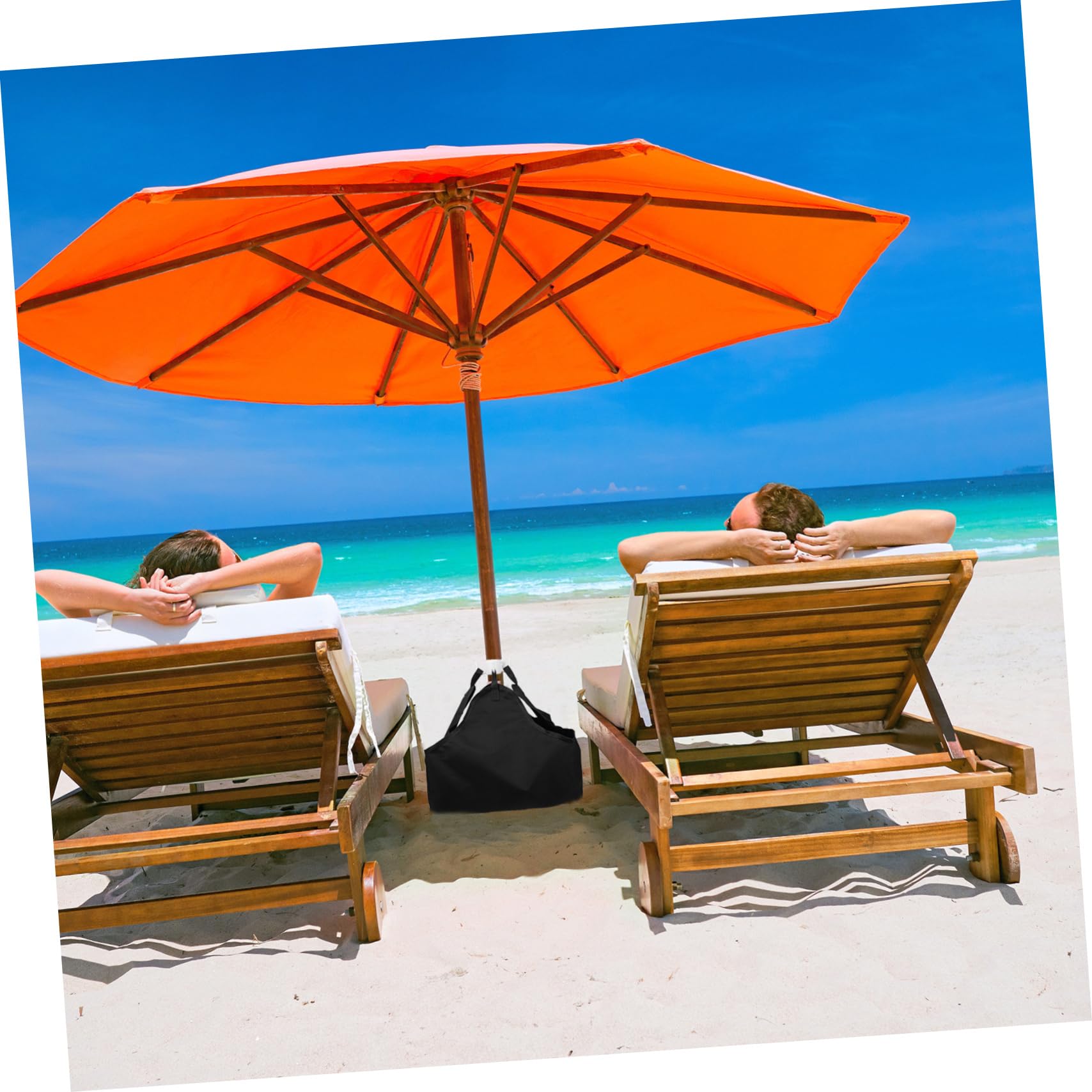 Base Pour Parasol Avec Sac De Sable Pliable – 46x46x15 Cm – Idéal Camping/Plage