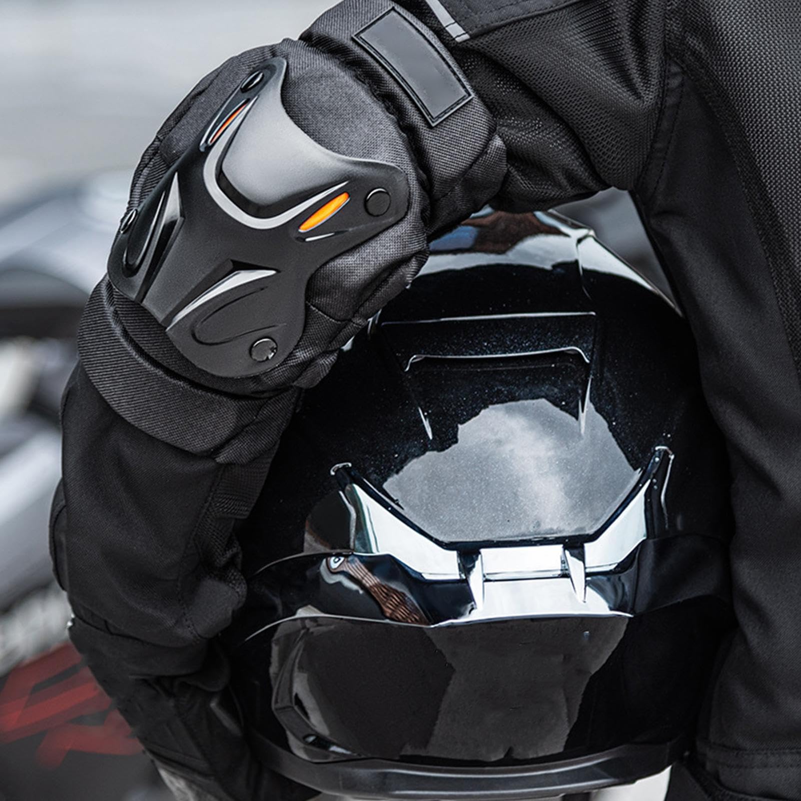 Ginocchiere per moto, riflettenti, protezioni per gomitiere, ginocchiere, per motociclismo e corse