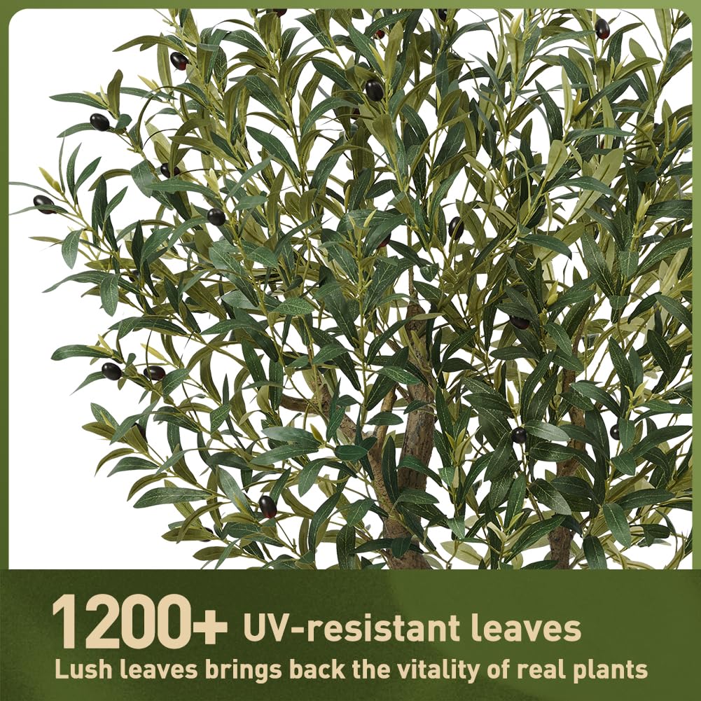 VeriNatural Olivenbaum Künstlich 150 cm - Kunstpflanze Groß UV-beständige, Kunstbaum wie echt mit Braun Kegelformiger Topf - Ideal für Wohnzimmer, Büro, Garten und Indoor & Outdoor Deko, VN137 | Kunstpflanze Groß UV-beständige Kunstbaum wie echt mit Ideal