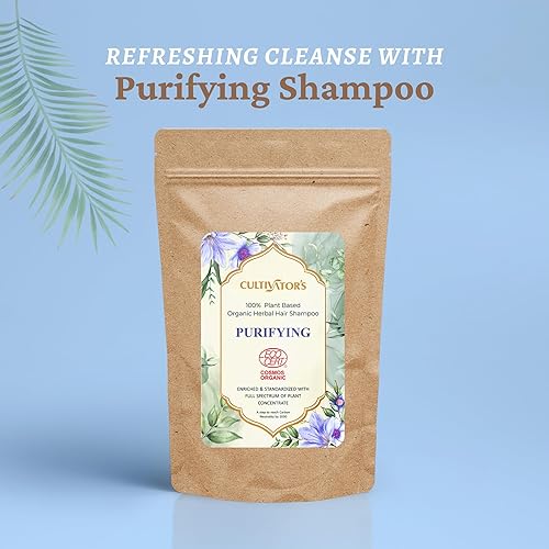 Miniatura 9 de Cultivator's Champú natural para el cabello con Amla y polvo de carbón para lavado del cabello, champú seco en polvo, certificado orgánico, champú
