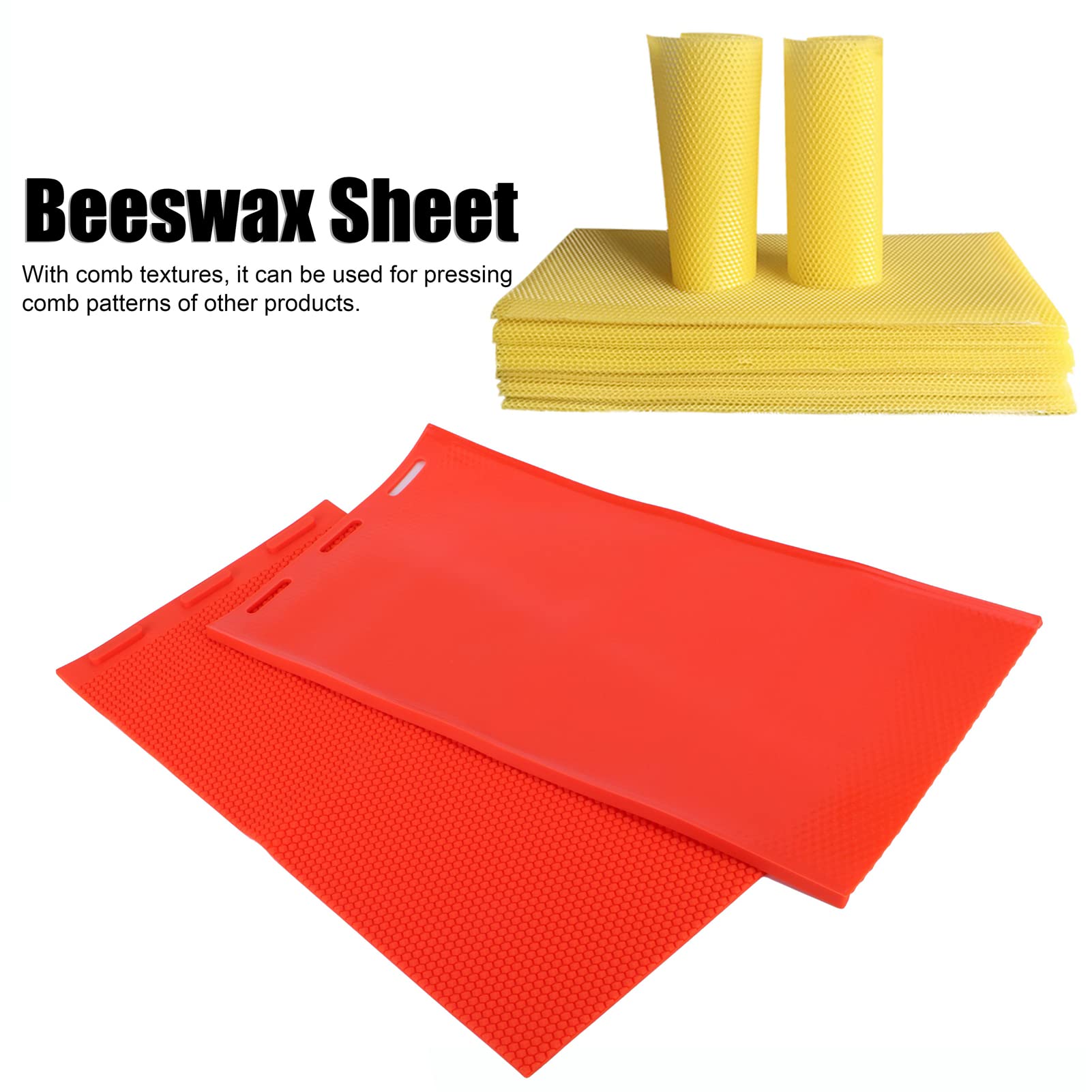 Bienenwachs Foundation Pressform, Gummi-Bienenwachsform, Flexible Bienenwaben Bienenwachs-Nestgründung, Bienenstockfundamentplatten Presswerkzeug für Imker, Presse-Prägemaschine, 2 Bleche