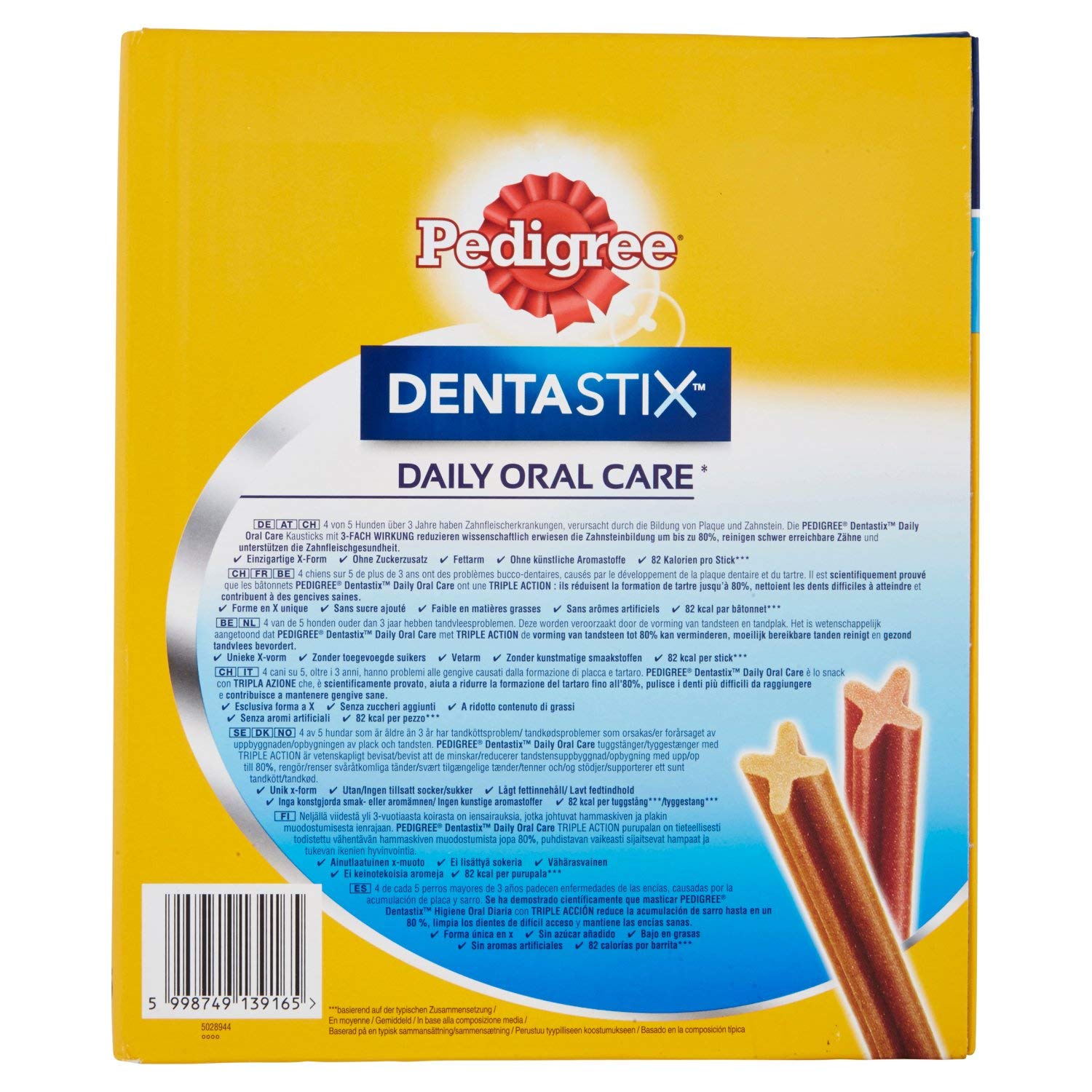 Pedigree Rodeo Ropper, Snack per Cani al gusto Manzo, 20 Confezioni x 4 stick da 70 g l’una, 80 stick in totale & Dentastix Snack per la Igiene Orale, 180g 105 Pezzi - 15 Confezioni da 7 pezzi