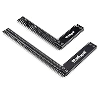 Vista 9 de Regla cuadrada de precisión para medición y marcado - Herramienta de enmarcado de acero y aluminio para uso profesional en carpintería (30 cm)