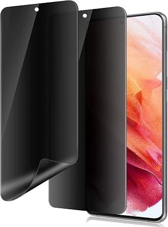 Galaxy S21 Ultra 5G Privacy Screen Protector, Case Friendly, Support in-Screen Unlock, Full Adhesive Soft Film [2 Pack], 2 Way Anti-Spy Flexible Privacy TPU Film for Samsung Galaxy S21 Ultra 6.8