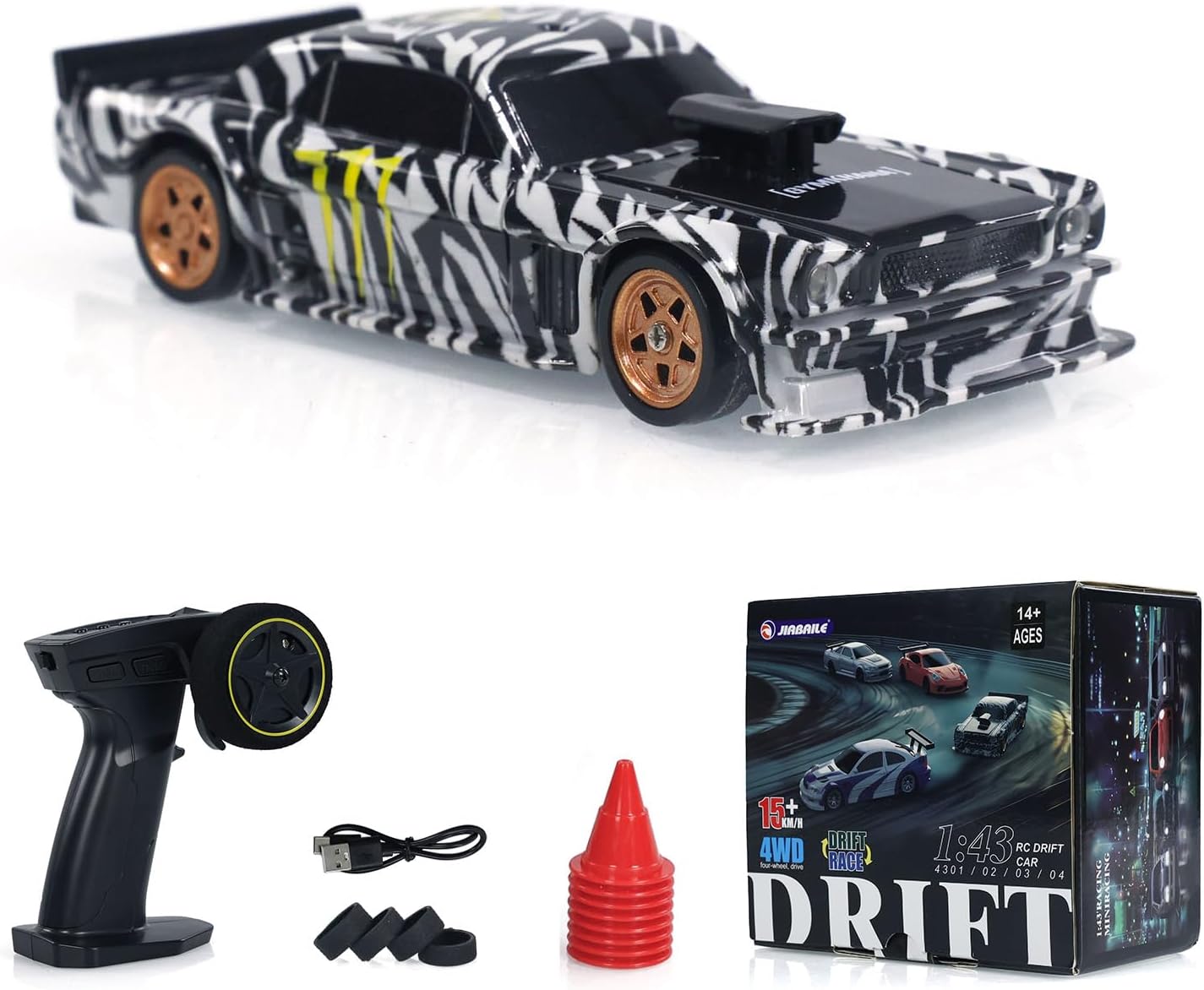TOUCAN RC HOBBY 1/43 Scale RC Drift Race Car Gyro 4WD Ready to Go Mini Car High Speed Model