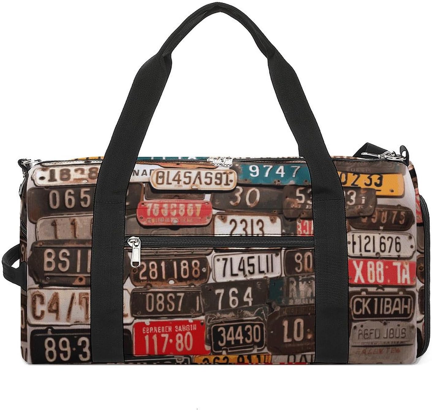 Gym Bag for Men Travel Duffle Bag Old License Plate Tote Bag Weekender Duffel Bag Weekender Bag for Sports