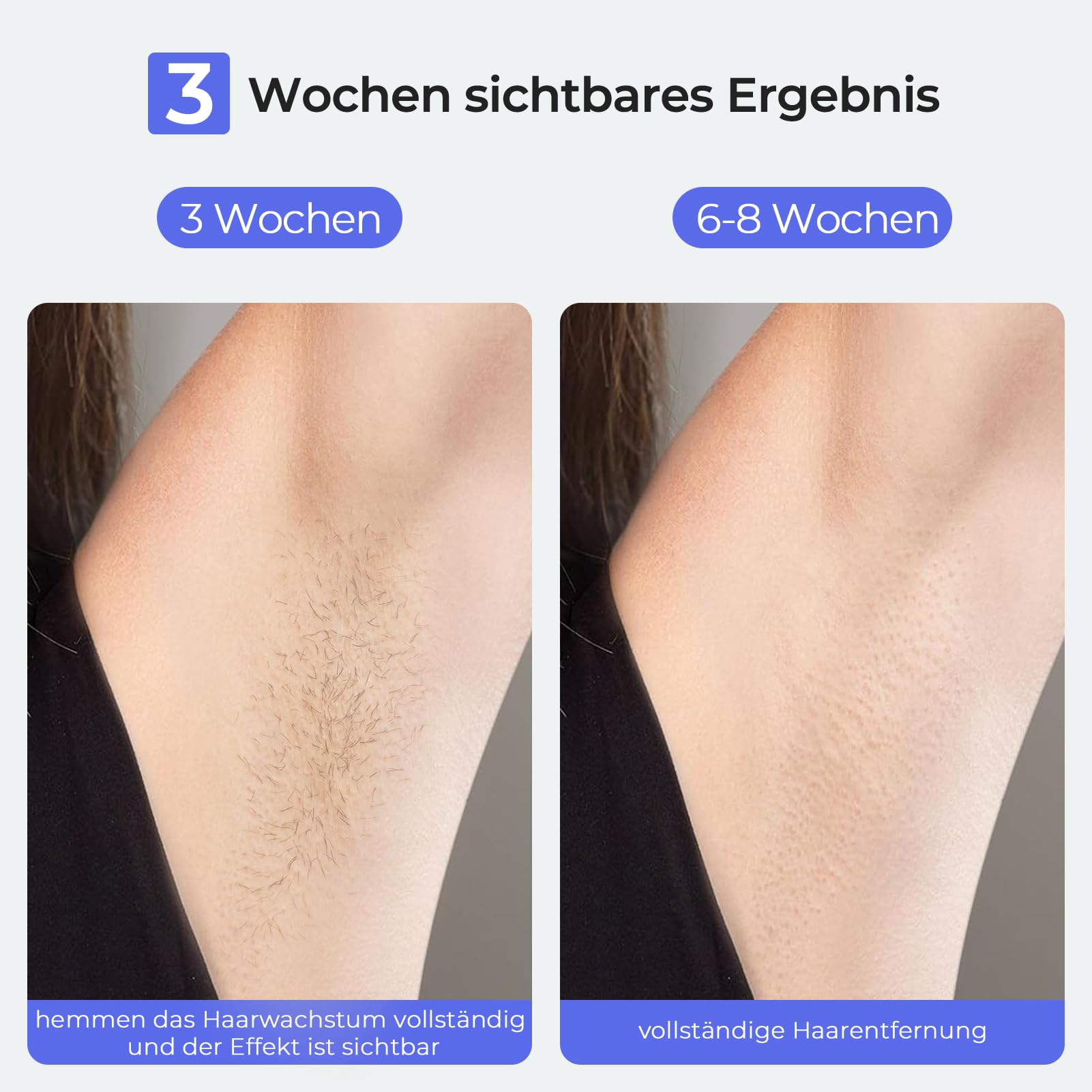 IPL Geräte Haarentfernung mit Saphir-Eis-Kühlung, 5°C Schmerzfreie Laser Haarentfernung für sensible Haut geeignet, 21J &15 Energiestufen, Effektiv und dauerhaft für Bikini, Körper, Achseln(BLAU)