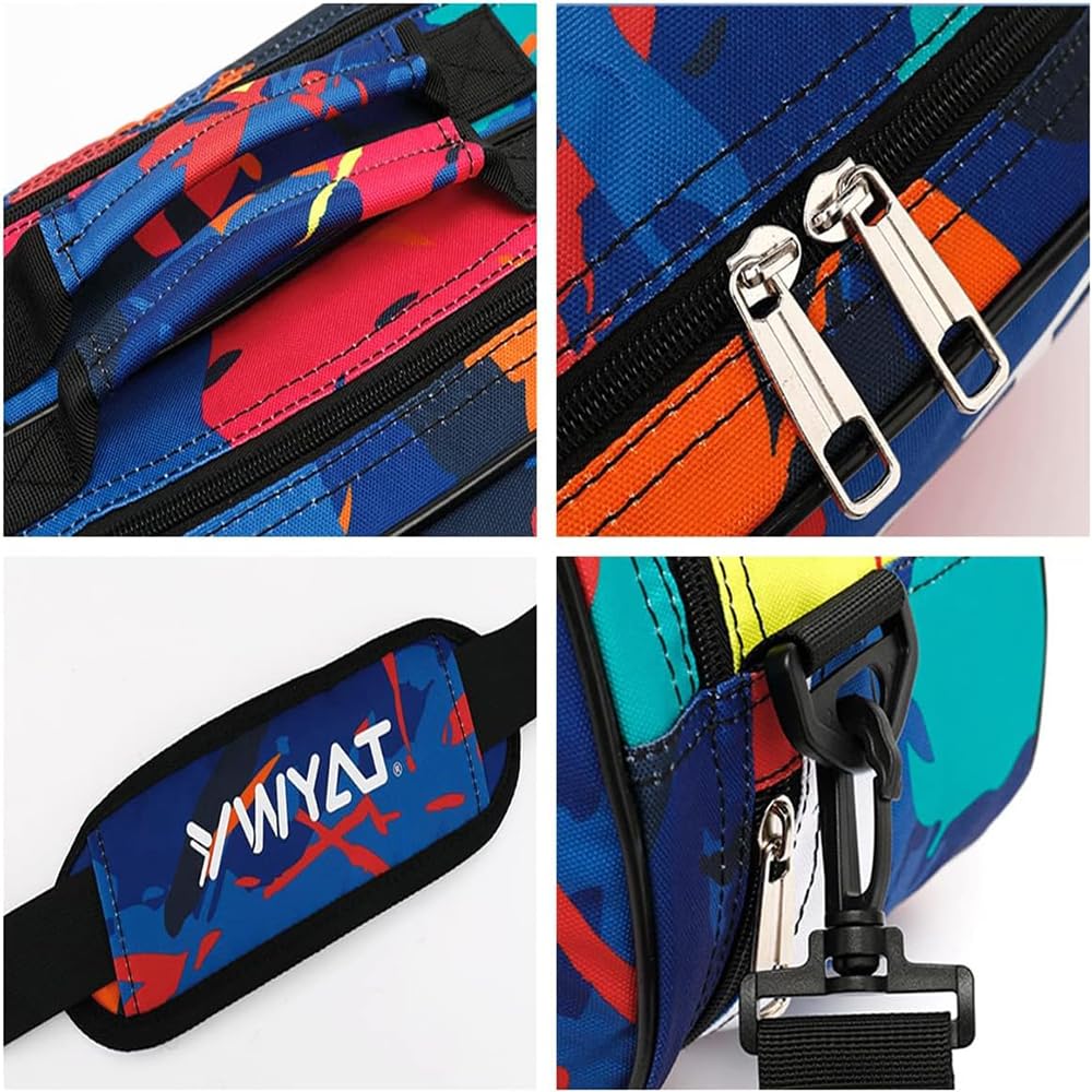 Sac de Badminton Tennis Imperméable à l'eau pour 3-6 Raquettes, avec Fermeture éclair, Sac à Dos Sport, pour Hommes Femmes (Bleu)