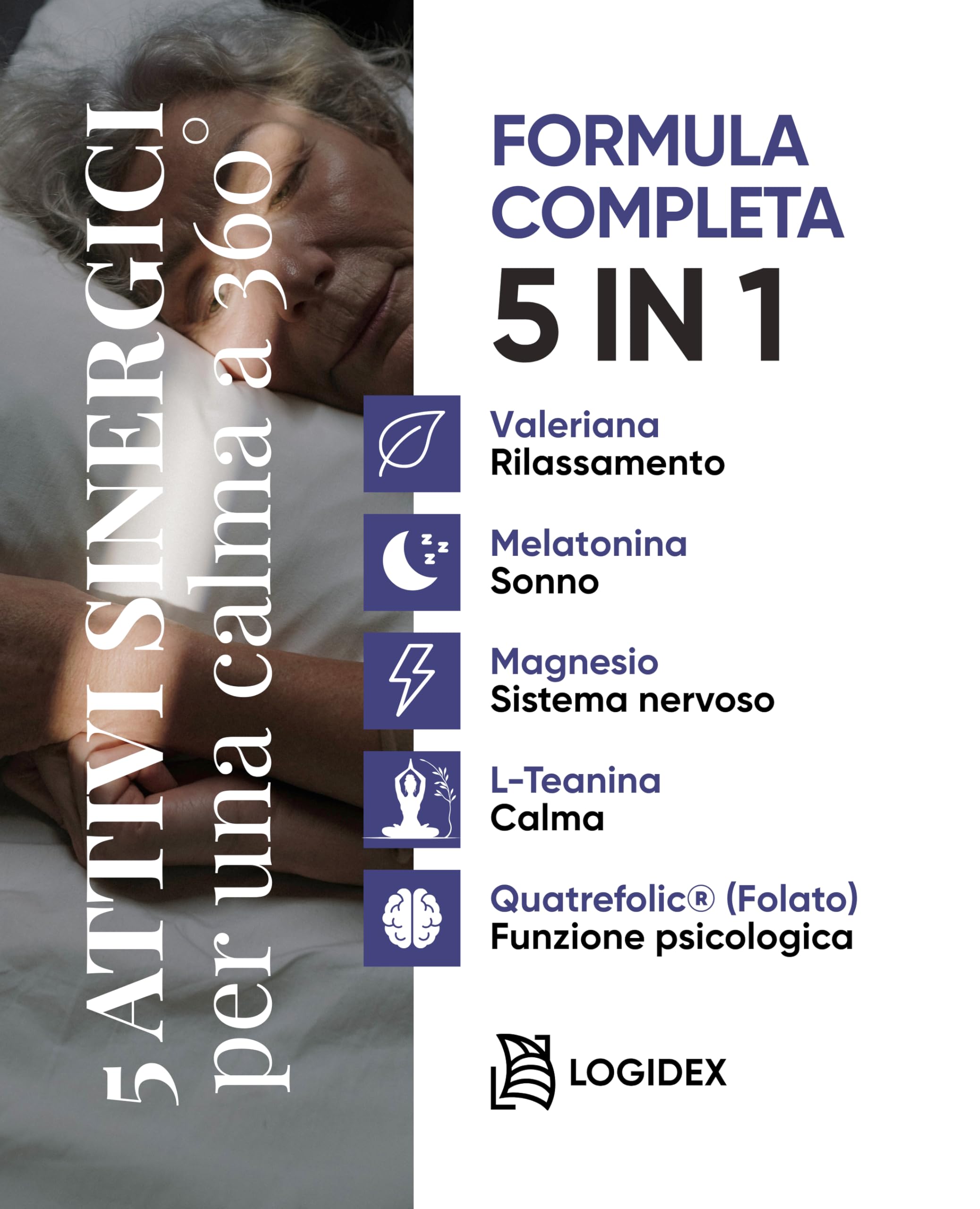 Quietil – Integratore Melatonina e Valeriana per Dormire – Formula Naturale Anti Stress – Pastiglie Orosolubili per Sonno Veloce e Profondo, 30 Compresse - Logidex