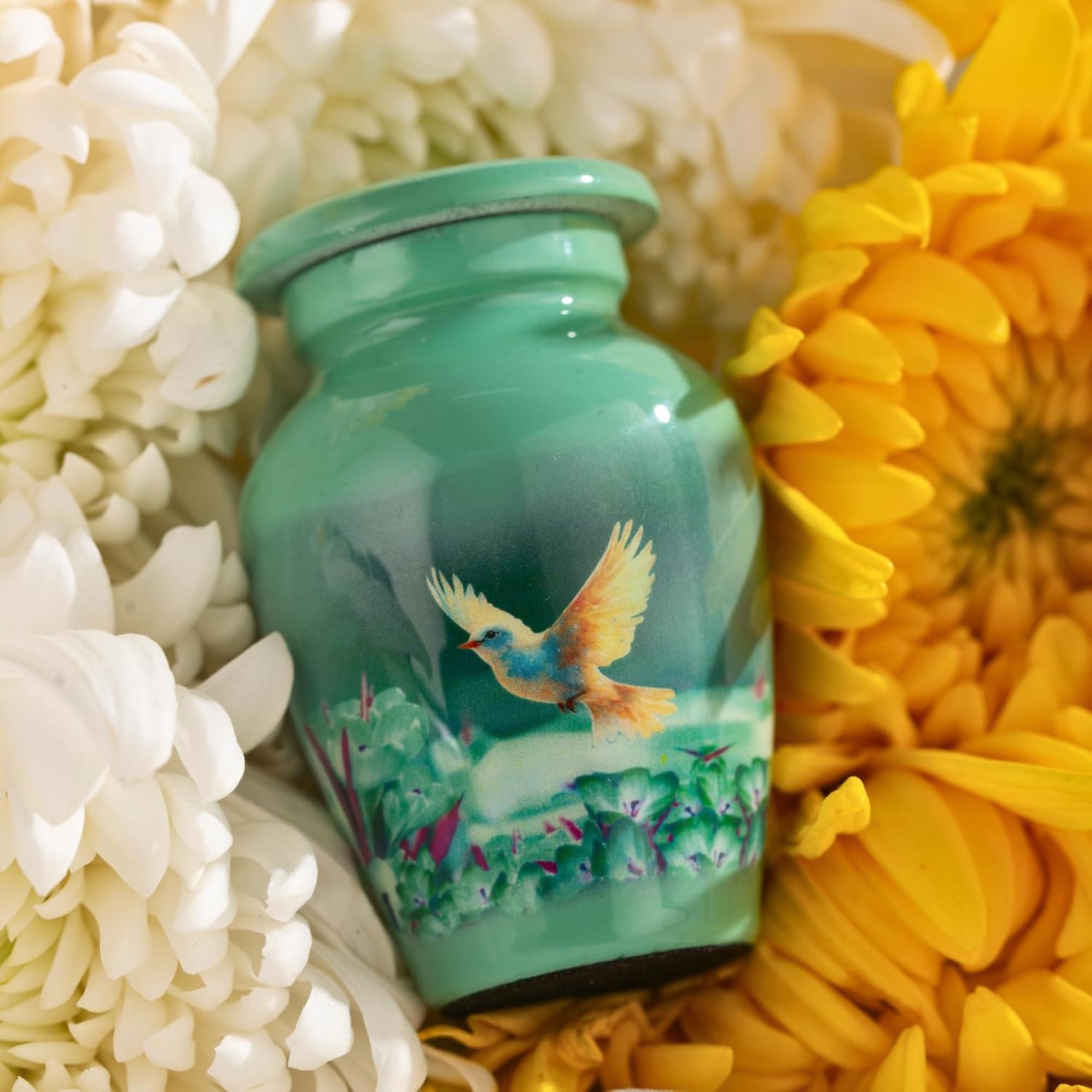 Small Keepsake Cremation Urn for Ashes - Beautiful Mini Memorial Urn with Velvet Box & Bag - Image 2