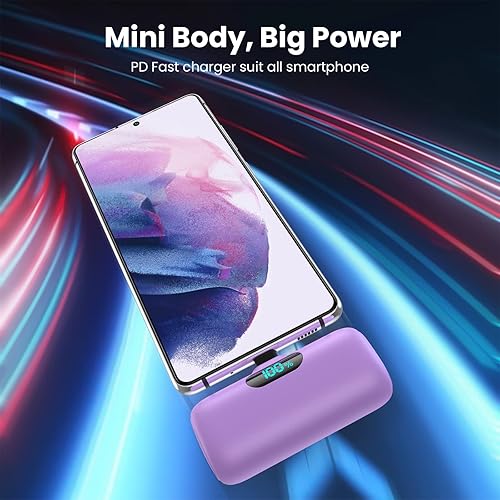 Miniatura 2 de Mini cargador portátil de 5000 mAh, batería portátil de 15 W PD USB C, pantalla LCD, batería compatible con teléfono Android, Samsung Galaxy S22,
