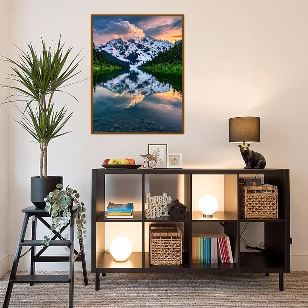 5D Diamond Painting Nubes de montaña nevada Pintura Diamante Adultos, Diamond Painting Niños, DIY Cuadros de Diamantes Kit Adultos, para Navidad Decoración de La Pared Del Hogar Regalos 70x100cm t5036