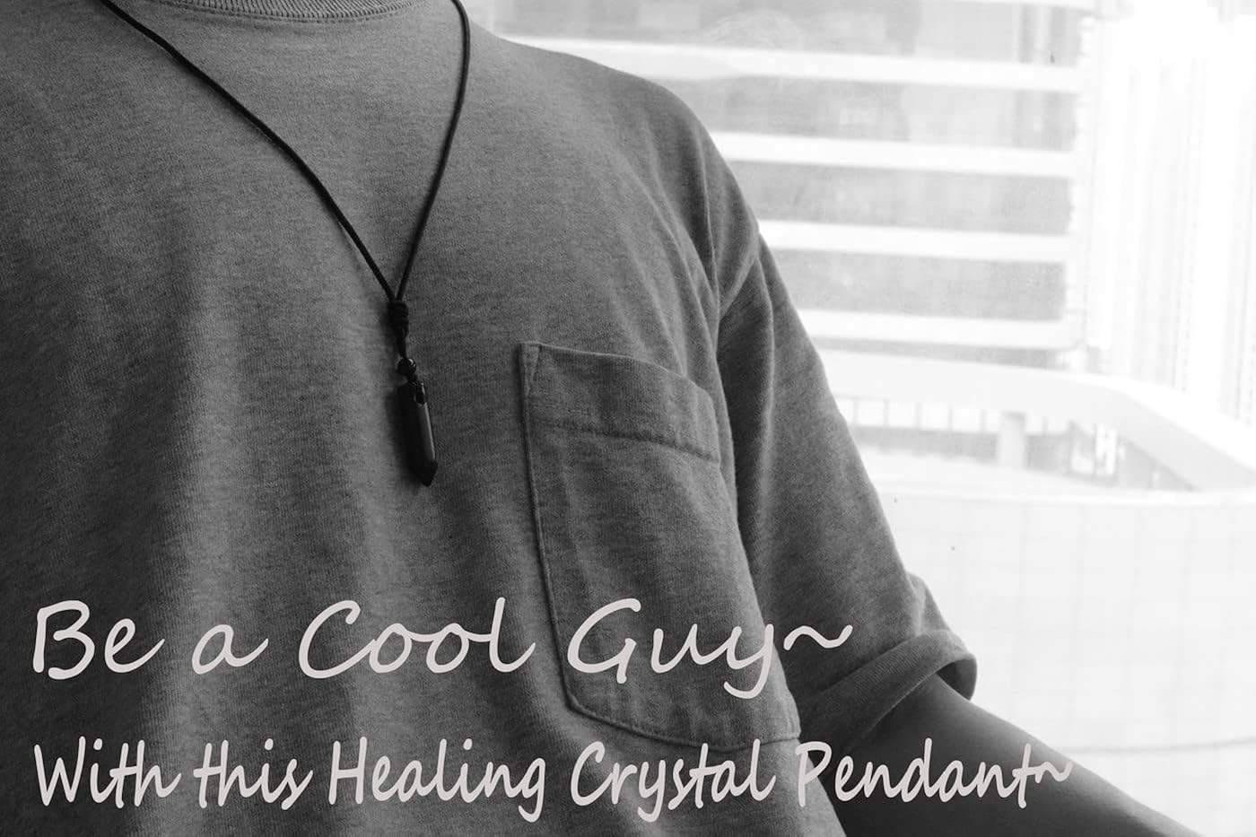 Miniatura 6 de XIANNVXI Collar de cristal para hombres y mujeres cuerda ajustable punta hexagonal cristal curativo piedra natural collar con colgante de piedras