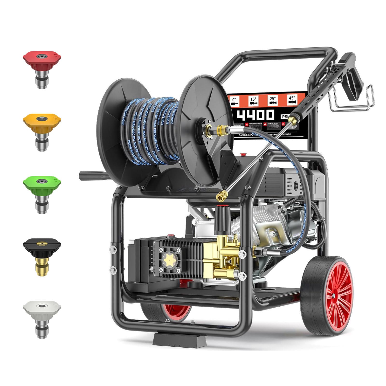 4400 PSI Gas Powered Commercial High Pressure Washer with 296cc 15HP Engine 4.0GPM Electric Start