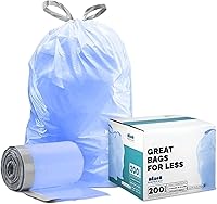 Vista 9 de Plasticplace Bolsas de basura de ajuste personalizado, compatibles con simplehuman Code V (200 unidades) con cordón azul tintado 4.2-4.8 galones