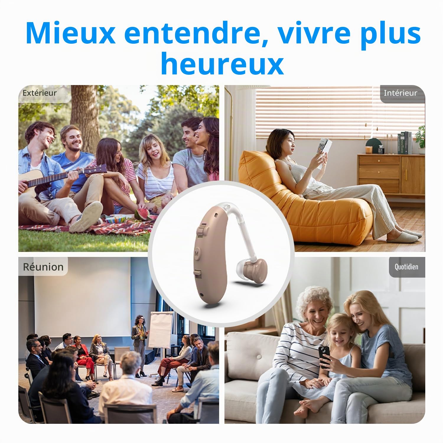 Amplificateur de son rechargeable - Améliorateur de voix et pour la télévision et la conversation, son Cristallin Avec Suppression