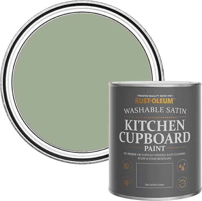 RustOleum Green Scrubbable Kitchen Cupboard Paint in Satin Finish