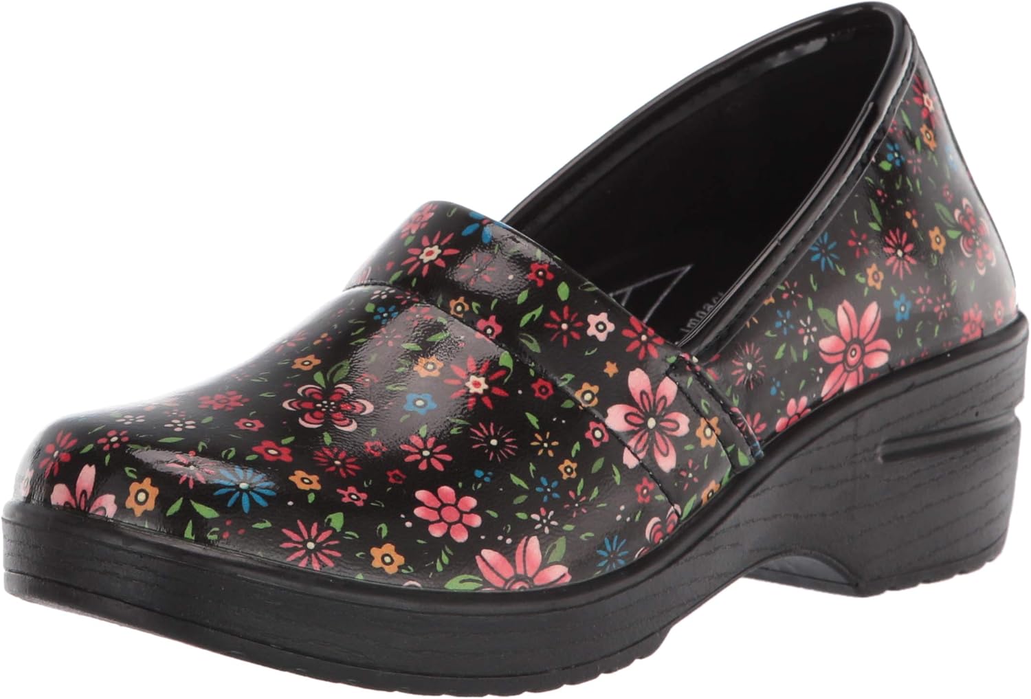 Easy Street womens Laurie Clog, Black Bright Groovy Patent, 6.5 US
