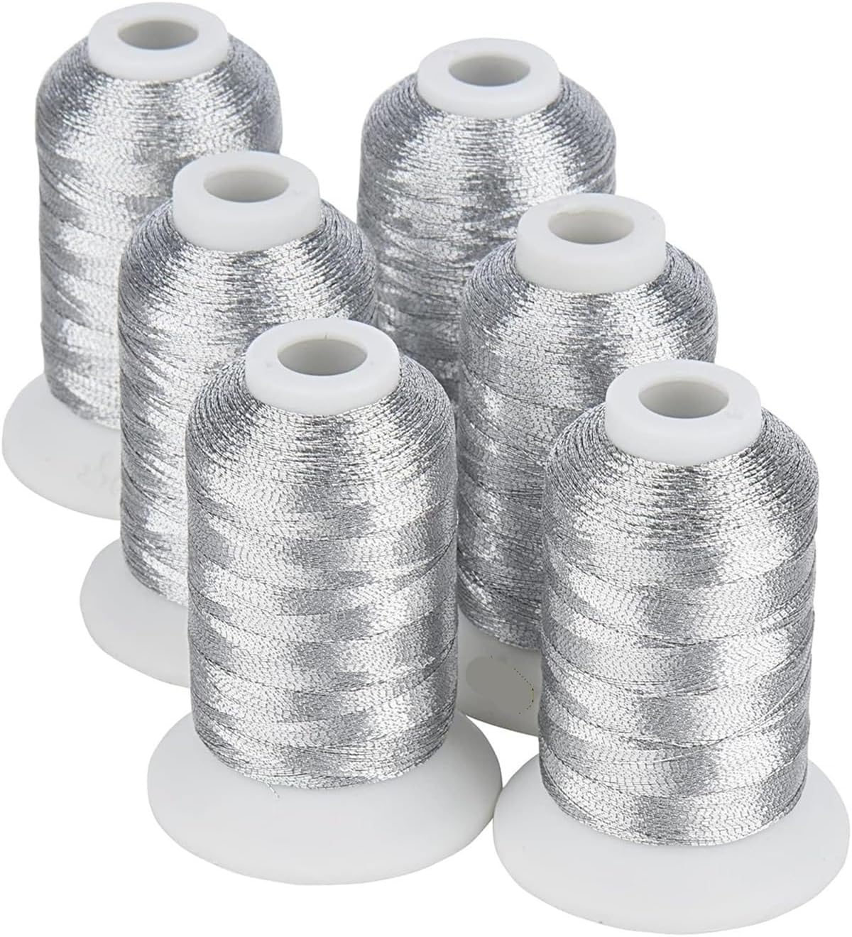 6 Spools Embroidery Machine Thread 500M(550Y) for and Decorative Sewing(3 Gold and 3 Silver)