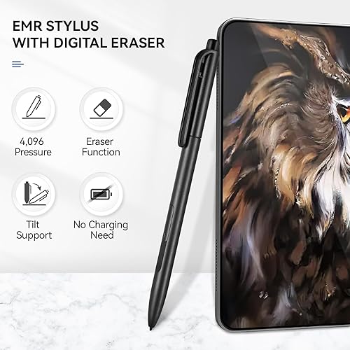 Miniatura 2 de EMR Stylus compatible con 2 bolígrafos con borrador, bolígrafo de repuesto para 2 tabletas notablesdispositivo notable, 4096 niveles de presión,