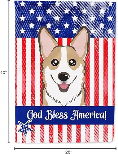 Vista 170 de Caroline's Treasures BB2171GF American Flag and Border Collie Garden Flag Mailbox Flag Decorative Yard Flag Banner Outside Patio Artwork Yard Flower