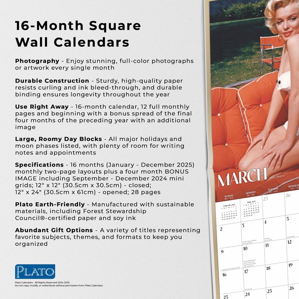 Amazon.co.jp: マリリン・モンロー 公式 2025年 壁掛け