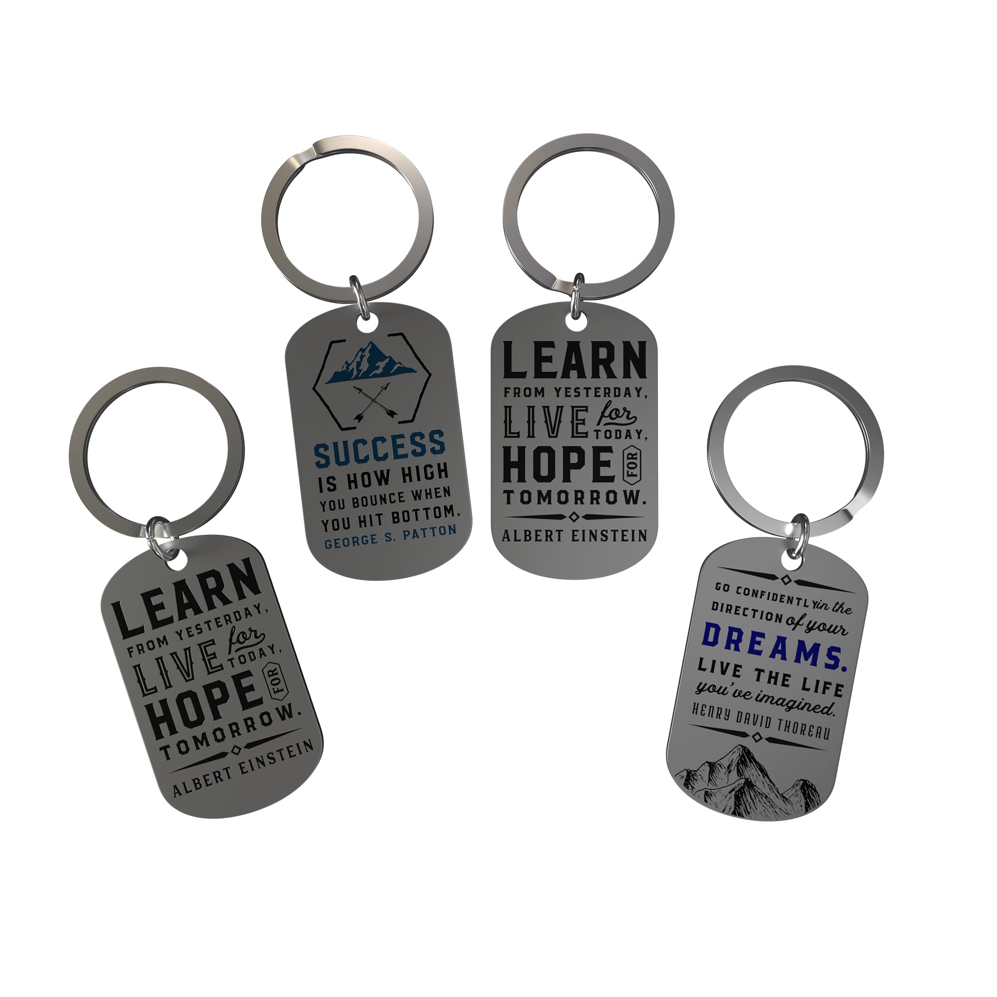 (12Pack) Motivational Keychains with Inspirational Quotes Wholesale