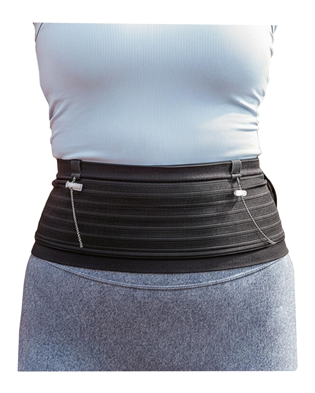 Running Belt for Women Men,Running Phone Holder for Men Women, Ultra Lightweight Bum Bag with Marathon Number Clip for Runners Gifts, fits All Samsung's, iPhone's (Black, Large)