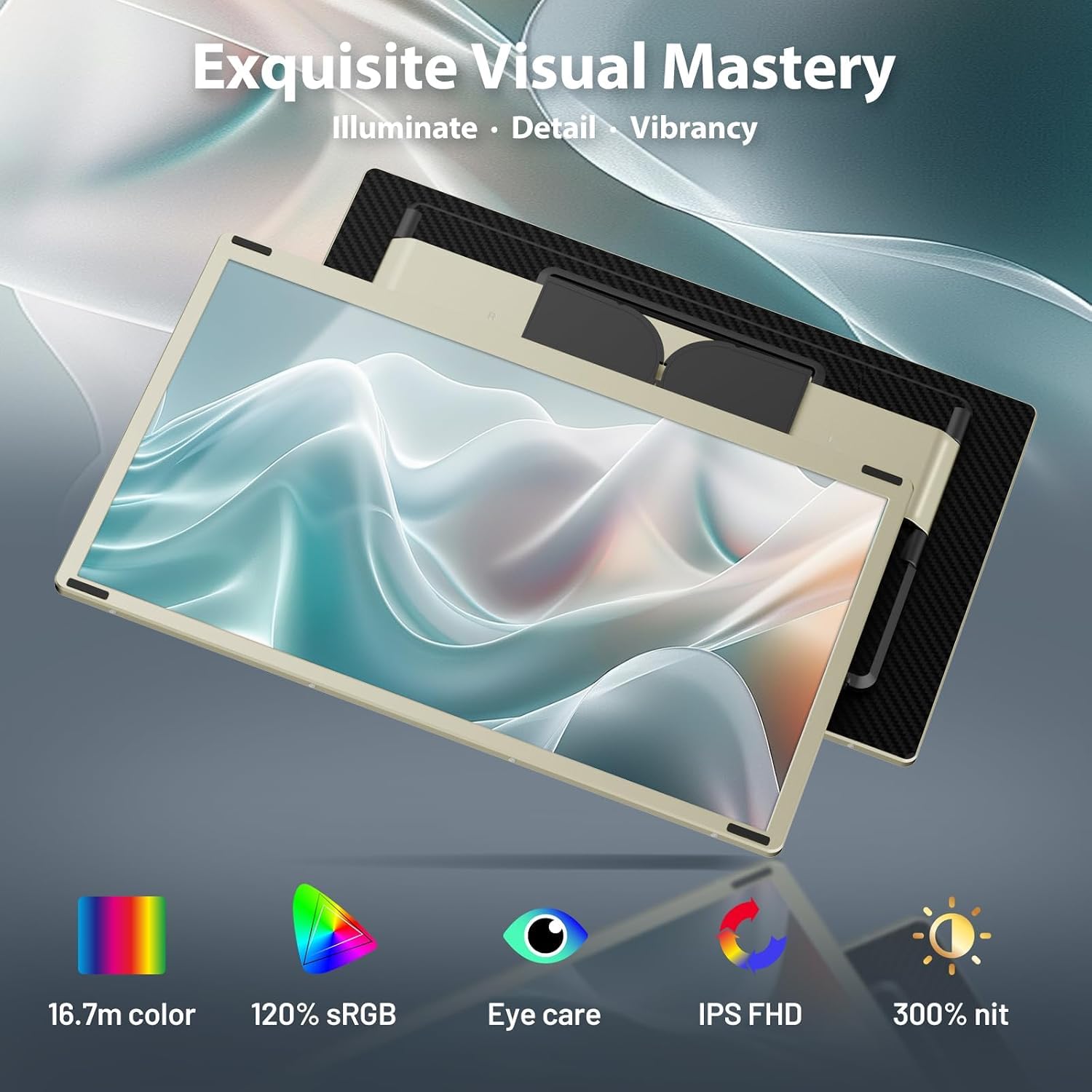 Teamgee Écran Portable 15.6" Triple Moniteur pour Ordinateur Portable FHD 1080P Convient à Toutes Les Tailles Laptop attaché HUB avec Parenthèses Rotatif 90°-235°&Plug and Play pour Wins/Mac/Chrome
