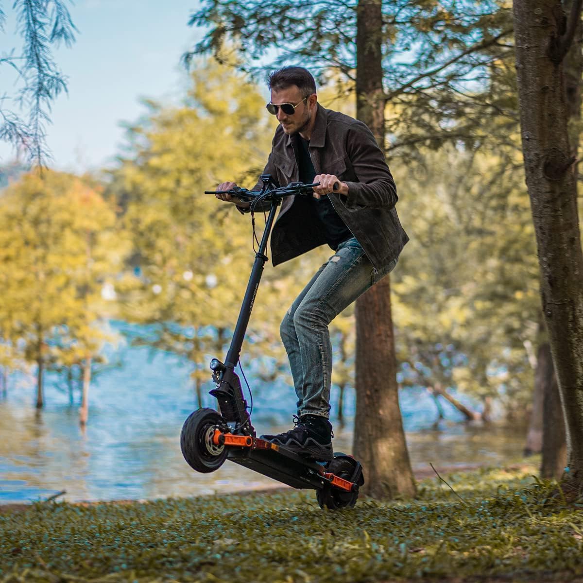 JOYOR Trottinette Electrique Adulte S/T Serie Autonomie 50-90KM Batterie 48/60V 13/18/26Ah Moteur 600W/600W*2/1000W*2 Trotinette Electrique Puissante Tout Terrain Ultra Legere Double Suspension