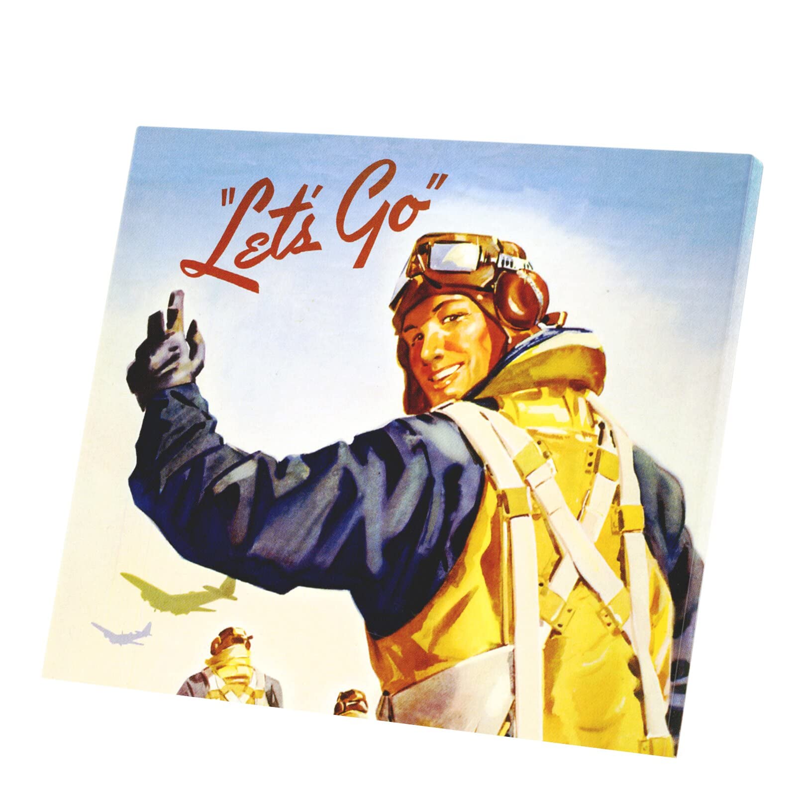 Toile Let'S Go Pilote De Chasse Déco Murale Vintage Image Rétro