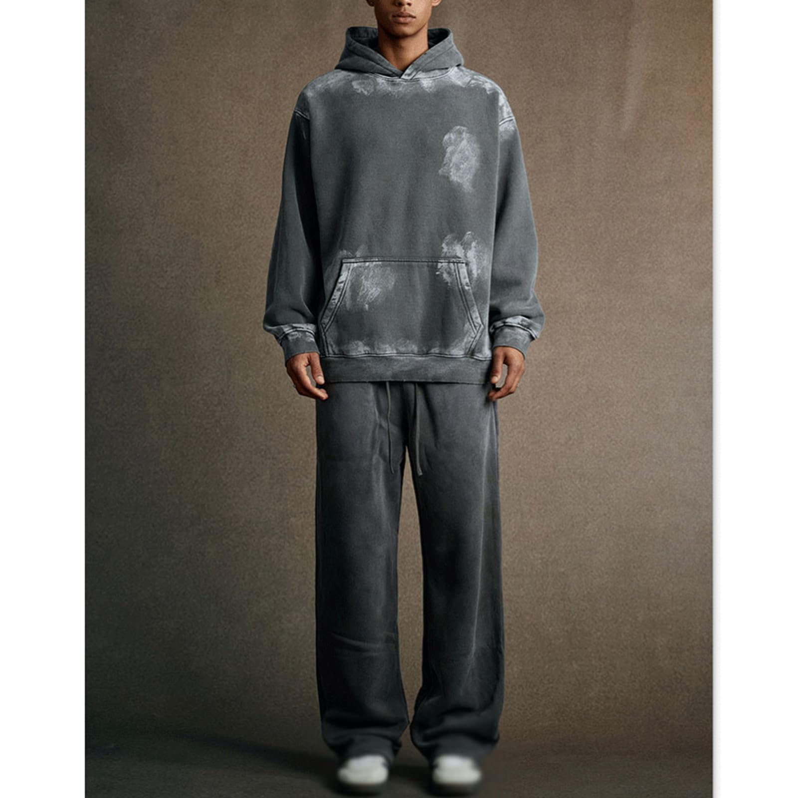 Onewus Męski sweter z kapturem | Vintage Wash bluza do noszenia na co dzień i na zimę
