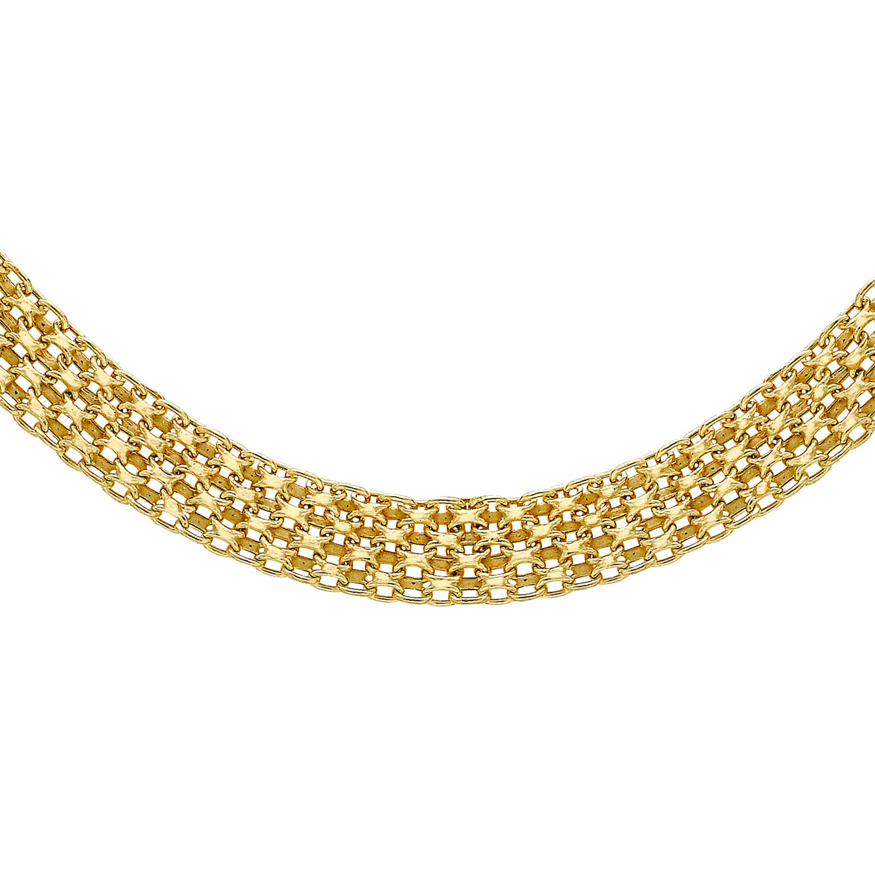 CARISSIMA Collana da Donna in Oro Giallo 9 ct con Catena Bismark di 46 cm/18 Pollici