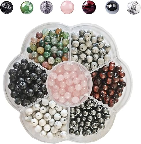 Miniatura 6 de GangGangHao 750 cuentas redondas naturales reales de 0.236 pulgadas, cristales lisos, piedras preciosas sueltas, multicolor, mezcladas para hacer