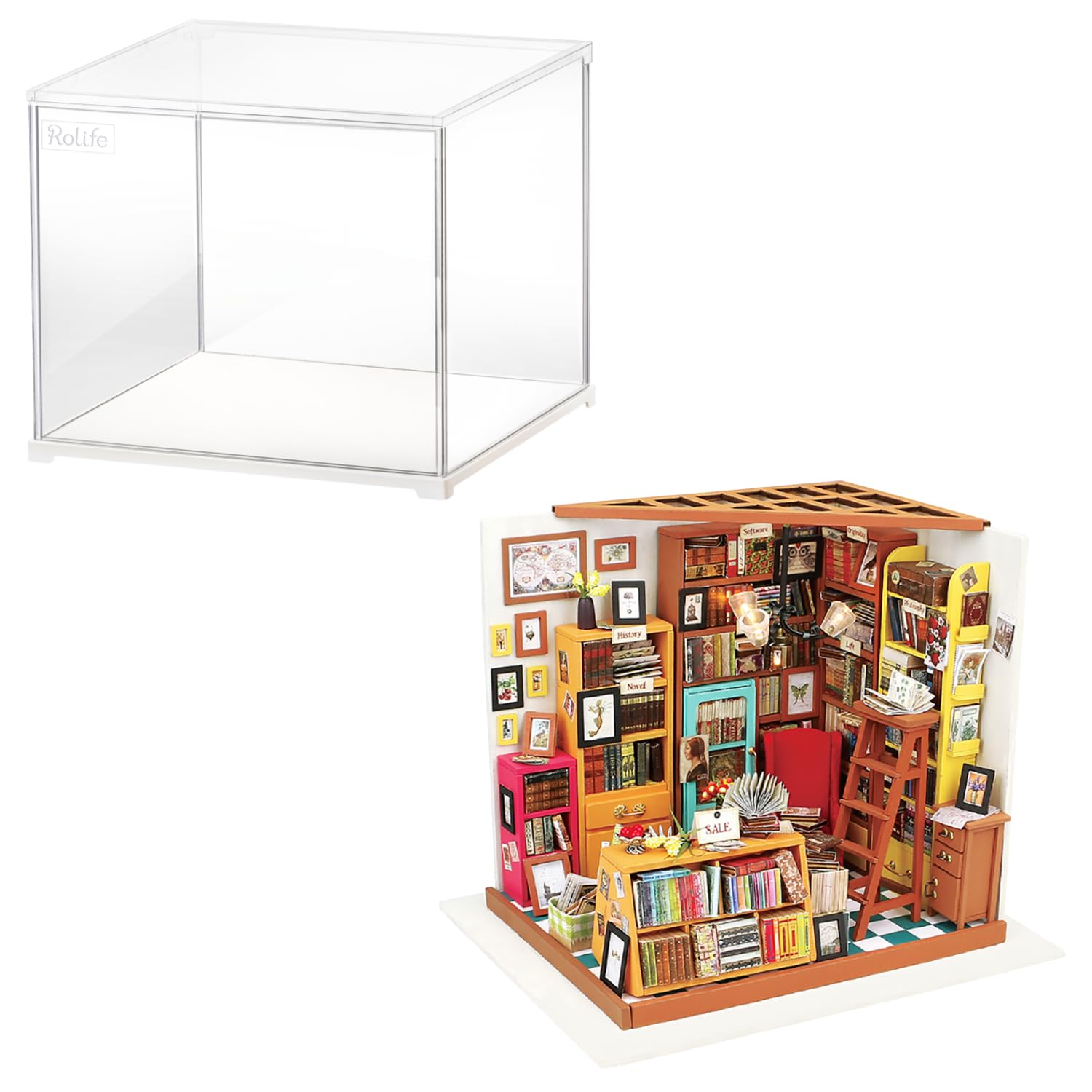 Amazon.com: Rolife DIY Miniature House Kit Emily's Sam's Bookstore