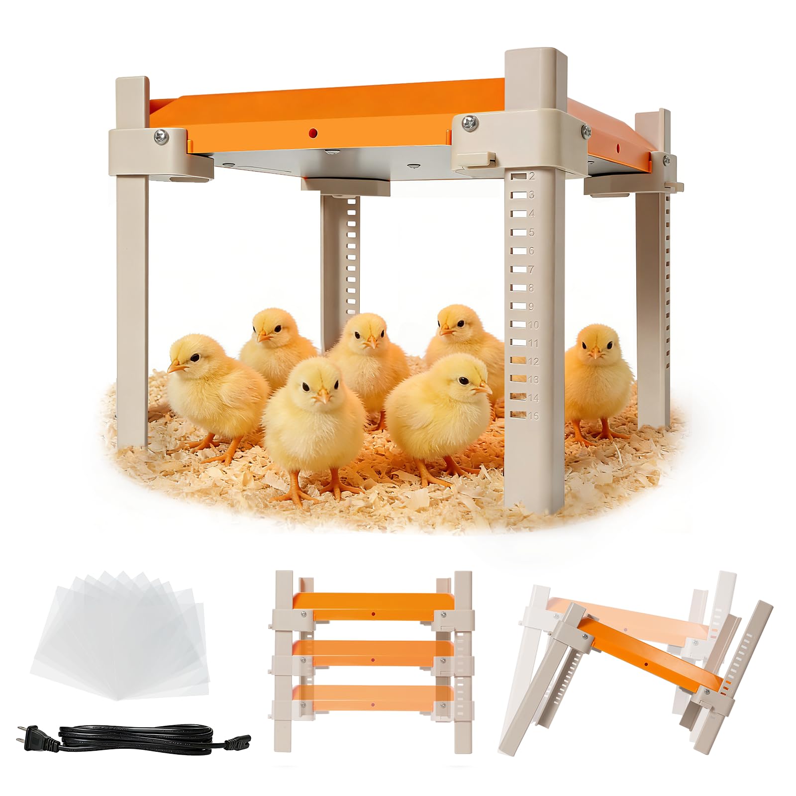 Chauffage pour poulailler avec hauteur réglable et angle ajustable pour poussins