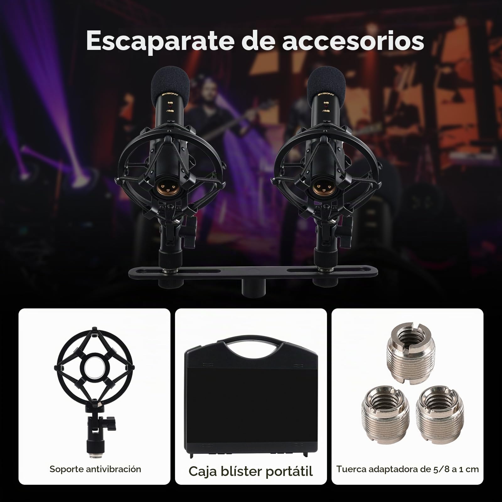 SVBONY SVMic M1 Micrófono de Condensador para la Grabación de Instrumentos | Kit Micrófono Dinámico Cardioide con Atenuación 10dB, Conector XLR de 3 Pines, Filtro Paso-Bajo 100Hz & SNR 78dB